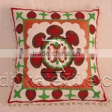 RTHCC-88 Suzani Hand Embroidery Cushion Covers With Tassels