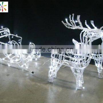 Christmas decorative white deer cheap outdoor christmas golden deer with nice quality christmas sleigh for sale