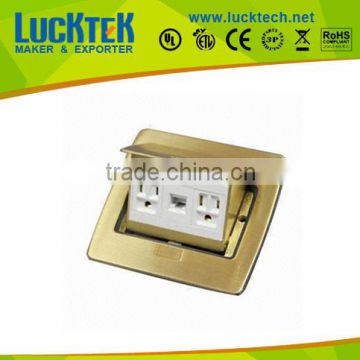 Multifunctional Floor Socket,Brass Pop-up Floor Outlet Box America Socket