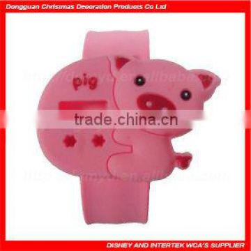 lovely piggy silicone slap watch MYD-SW-411-12