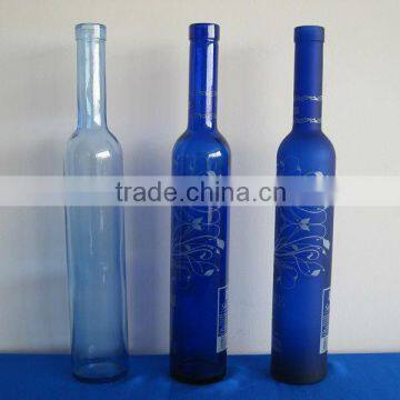 500ml ice wine glass bottle FROST decorate blue glass bottles