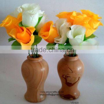 Burma Teak Marble Flower Vases