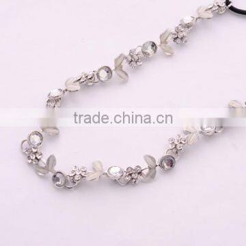 Fairy Girls Flower Silver Crystal Metal Hair Chains Elastic Band Hair Accessories 2016 photo-5
