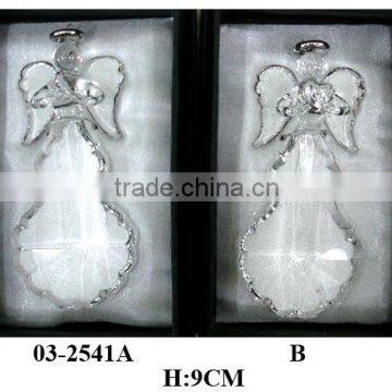 glass angel with wing ring of light on the head