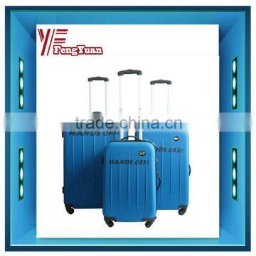2014 china supplier New product 3pcs blue ABS elastic paint suitcase/luggage and bags/travel bags and luggages