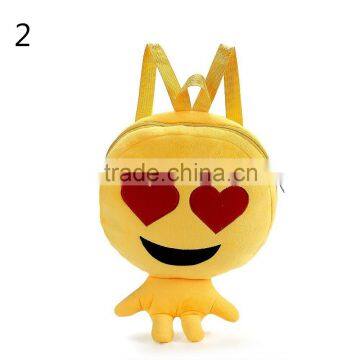 China bag soft plush emoji school backpack cheap price,Plush Emoji Doll Bags Backpack