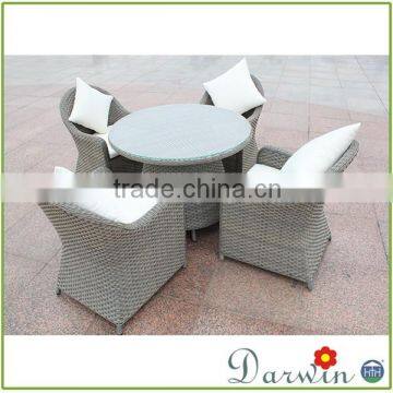 Modern Rattan Wicker Coffee Shop Bali Table and Chairs Recycled Plastic Outdoor Furniture photo-2
