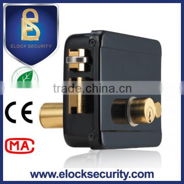 Elegant and safety combination electric door lock with 2 connected cylinders