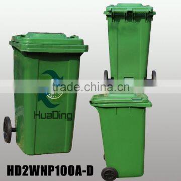 100L Plastic Outdoor Industrial Trash Can Wheelie Bin