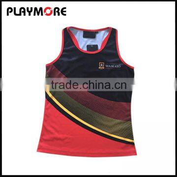 custom design running sublimated singlets for women