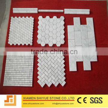 White marble mosaic tile for kitchen