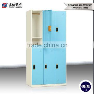 6 Door Blue Clothing Steel Locker Wardrobe Cheap Stainless Steel Closet Locker Digital Lock Closet Locker photo-2