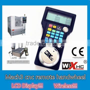 Mach3 Cnc Hand wheel remote mpg with wireless and LCD Display to control 4 axis cnc machine