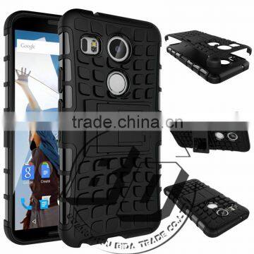 Manufacturer Wholesale armor rugged kickstand heavy duty TPU+PC 2 in 1 case For LG Angler For Google Nexus 5x 2015