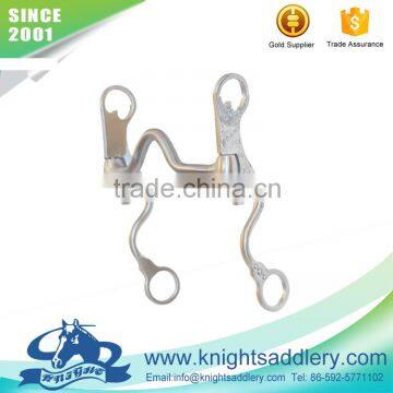 SS Show Equestrian Bit with Sweet Iron Medium Port Mouthpiece and SS Brushed Cheeks