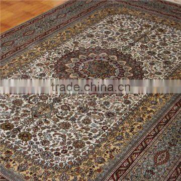 5x8ft Persian Silk Rugs Popular Sale Golden Sunflower Designs Silk Rug photo-3