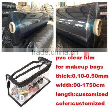 2016 super clear transparent pvc roll for cosmetic bags