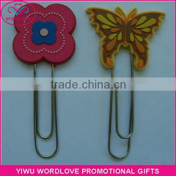 3D soft PVC butterfly shaped paper clip bookmark