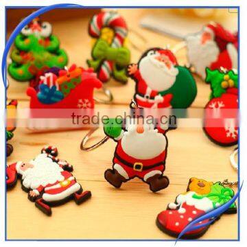 promotion gift PVC christmas santa clause metal key ring