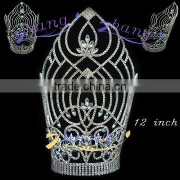 12 " tall large beauty queen diaomd pageant crown