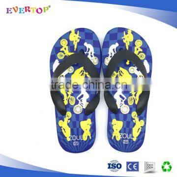 2016 new design sportive style with bicycle printing summer beach outdoor kids footwear children eva slipper rubber flip flop
