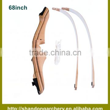 TAKE-DOWN WOODEN RECURVE BOW WITH LAMINATED RISER