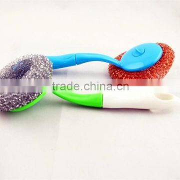 JML strong clean plastic kitchen washing mesh sponge scourer with handle