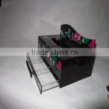 custom acrylic black tissure paper box with drawer for hotel