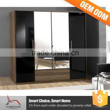 Bedroom Furniture Sliding Door Design Wood Wardrobe With Mirror