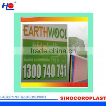 easy to clean and dust proof plastic correx fade resistance signboard