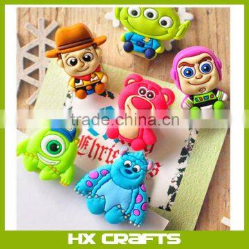 Soft pvc paper clip/cute figure rubber paper clips/cute animal soft pvc paper clips