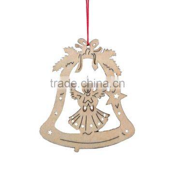 Christmas Wooden Hanging Angel ornament in bell /star/ half moon shape xmas angel home decorative gifts in natural color