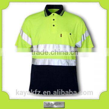 custom-made dry fit breathable men's safety green polo shirt