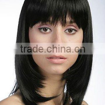 Girl's natural color synthetic hair style wig, lady's straight hair wig