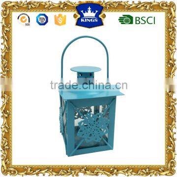 blue color antique metal candle lantern