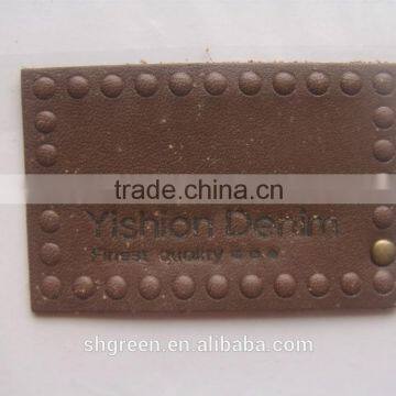 Flexible genuine leather label for jacket