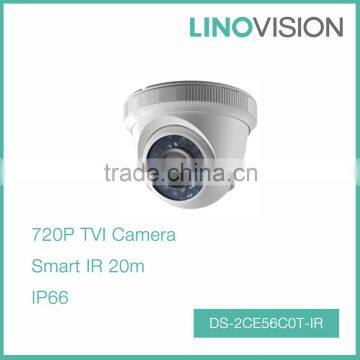 Weather-proof 1 Megapixel HD720P Indoor Turret TVI Camera with 20m Smart IR