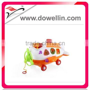 2012 Hot sales baby toys bo Plane pull music (with blocks)