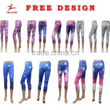 OEM & ODM Custom Design Sublimation Printed Sport Fitness Yoga Leggings For Women