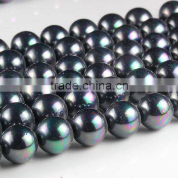 Black shell pearl custom and wholesale 4mm 14mm loose shell pearl round beads