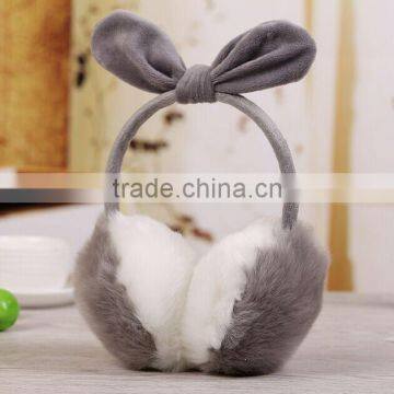Two Colored Soft Cony Hair Kids Earmuffs photo-5