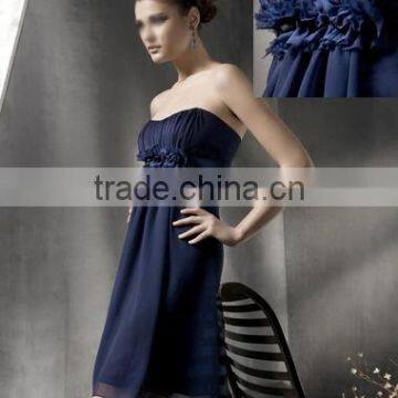 2013 Mini Strapless Chiffon Bridesmaid Dresses ED1335