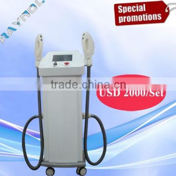 Professional Beauty Salon Used double handpiece ipl power supply 2000watt