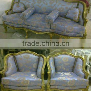 Antique Blue French Sofa Set photo-1