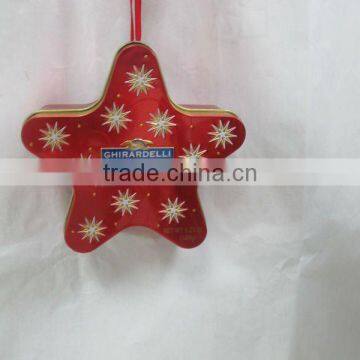 star shape with lid factionable star tin box