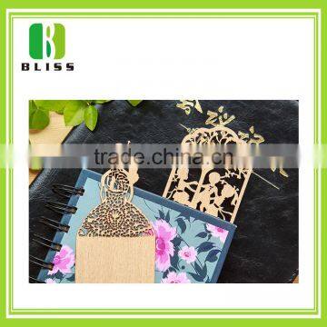 Creative new custom style personlized wooden antique engraved wooden bookmark