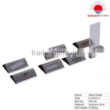 stainless steel menu holder/metal menu stand/table menu holder(ISO)