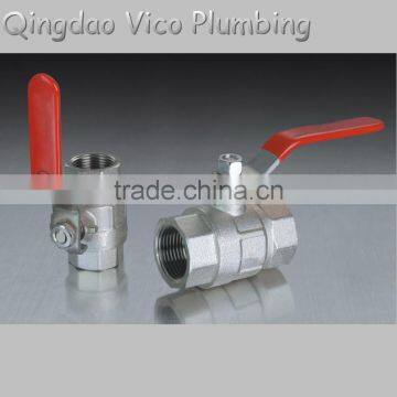 Forged NPT Brass Ball Valve with Red Lever Handle from Qingdao Accessories