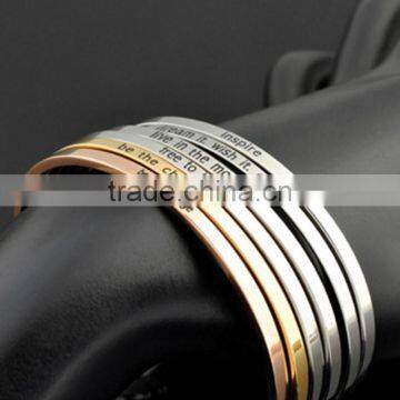 Stainless Steel Message Bangle Girls' New Top Designer Activity Bracelet photo-3