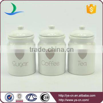 2015 Modern love decal ceramic coffee sugar tea canisters